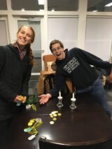 2017 Hanukkah in Spencer Weinstein Center; Kerry Honan '17 and Simon Lowen '19 (photo courtesy of Rev. Rob Spach)