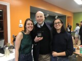 2019 Shabbat at Spencer Weinstein Center; Dr. Ron Linden, Dahlia Krutkovich '21, and Severine Stier '19 depicted