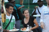 2009 Sukkot, Pizza in the Sukkah (photo courtesy of Rev. Rob Spach)