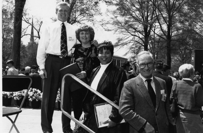 Alumni Award recipients in 1993, Jason ’91 and Bonnie Brannon for Russ Brannon ’68, Mitzi Short ’83, and Joseph McCoy, Jr. ’43.