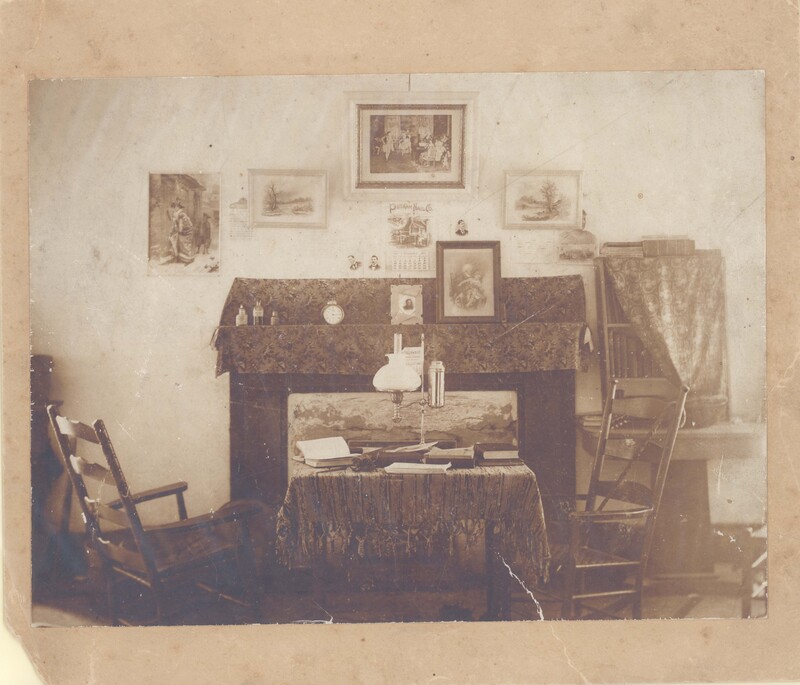 A student dormitory room in Old Chambers in 1895