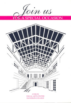 Front of Postcard of the Atrium, Visual Arts Center, Davidson College