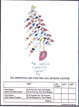 Scanned paper of Shopping List for Ada Jenkins, 1996 Market