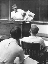 Chalmers in front of a class