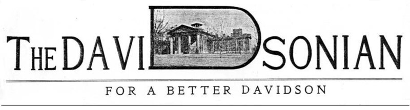 The 1922 banner graphic for The Davidsonian honors Old Chambers with a picture of the building before in burned down in 1921