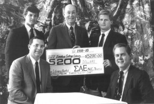 SAE members and donation to the college library