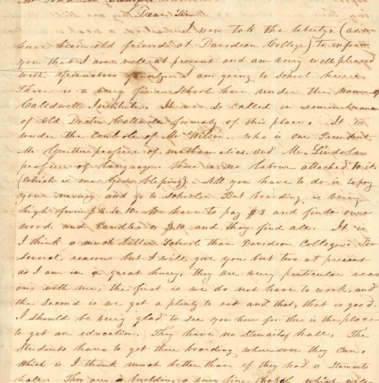 First page of Pinckney Chambers letter