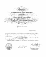 Davidson College diploma in Latin