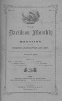 Cover issue of the Davidson Monthly, released 2 months ahead of schedule.