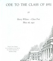 Ode to the Class of 1951 by Henry Wilson - Class Poet.