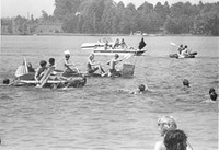 Davidson students rowing during Freshman Orientation