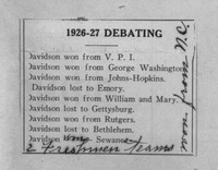 Newspaper Clipping Demonstrating Davidson Students’ Oratorical Success (1927)