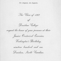 The Junior and Senior Speaking exercises grew out of commencement activities, when representatives of the two literary societies would present orations as part of the ceremonies.