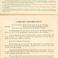 Davidson College library rules and regulations adopted by the library committee