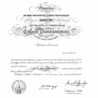 Davidson College diploma in Latin