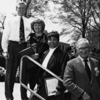 Alumni Award recipients in 1993, Jason ’91 and Bonnie Brannon for Russ Brannon ’68, Mitzi Short ’83, and Joseph McCoy, Jr. ’43.