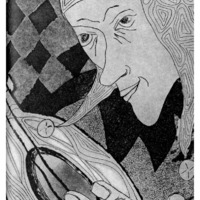 The cover of the 1990 Spring issue of Hobart Park, with the words Hobart Park in the top left corner and a close-up black, white, and grey drawing of a jester with a lute