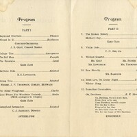 Program outline from Davidson Glee Club for the 1927-1928 season Glee Club Production