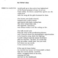 A poem titled "My Father's Boss" from the 2000 issue of Hobart Park.