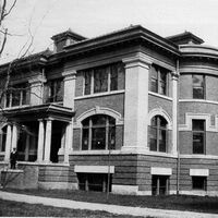 Black and White  image of Carnegie Guest House