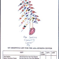 Scanned paper of Shopping List for Ada Jenkins, 1996 Market