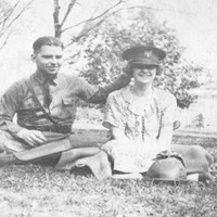 A playful couple at an R.O.T.C. Parade