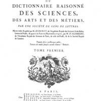 Scan of title page of Encyclopedia ou Dictionnaire Raisonne