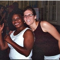 Sara-Kay Knicely ’09 with homeless friend at Urban Ministry Center in Charlotte
