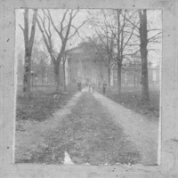 Students on the path in front of the Old Chambers in 1898