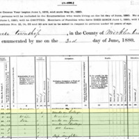 1880 census records for Amos Caldwell. Amos Caldwell, a 12 year old college worker, is listed within the household of his father Amos, a 50 year old college worker, his mother Dianna, a 40 year old washerwoman, his brothers George, a 13 year old farm laborer, Charles, age 7, and Daniel, age 5, and his stepsister Jane Davis, age 15.