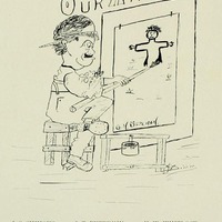 The 1908 yearbook included a page for that year’s artists, playfully showing the work of “G.H. Splash," poking fun at other College cartoonist.