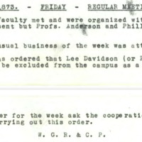 Transcribed faculty minutes from October 10, 1873
