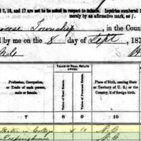 1870 census records of Robert Rockwell. Robert Rockwell, a 21 year old waiter in the college, is listed as head of the household including Mary Rockwell, an 18 year old who keeps house.