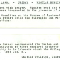 Transcribed faculty minutes from January 22, 1875