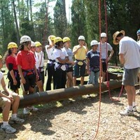 The Asian Culture and Awareness Association recieve Challenge Course instructions from Mike Goode.