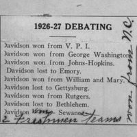 Newspaper Clipping Demonstrating Davidson Students’ Oratorical Success (1927)